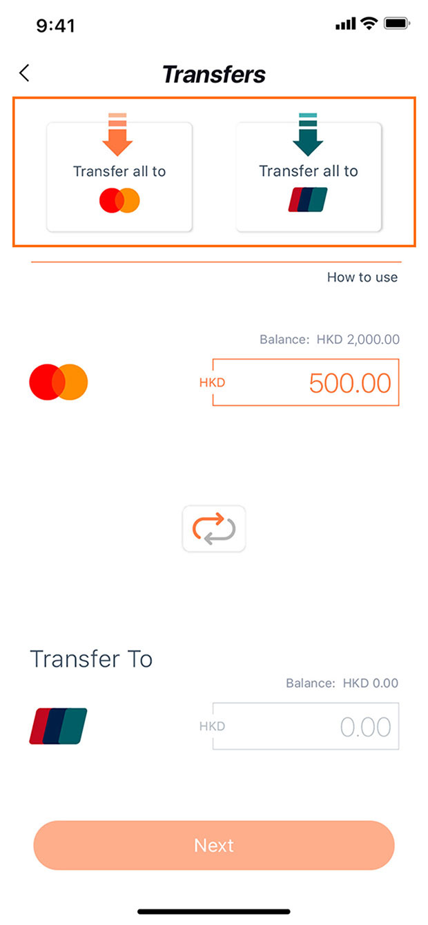Or enter the transfer amount